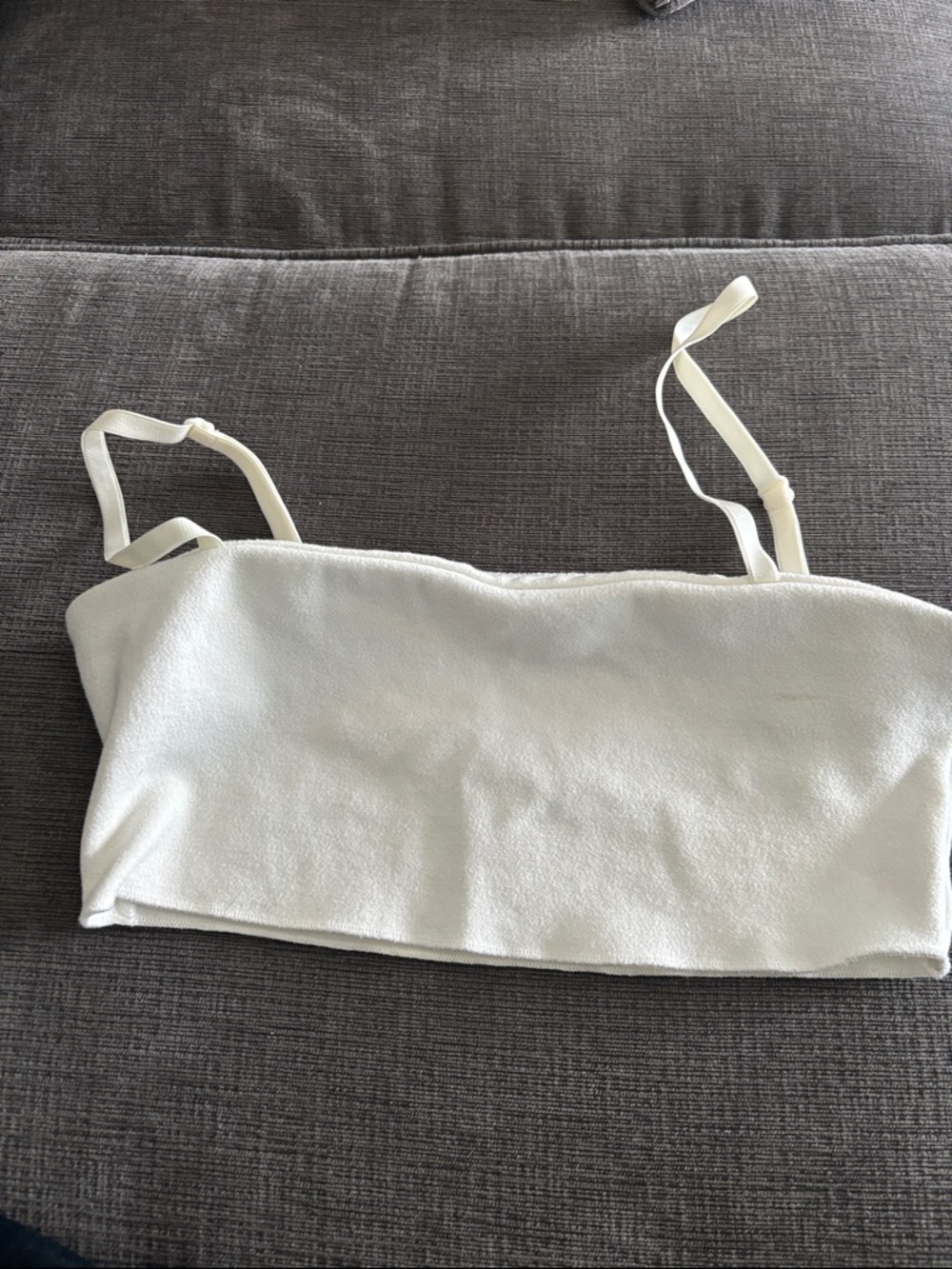 Zara White Cropped Strappy Tube Top